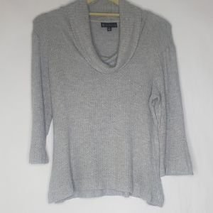 Bobeau Light Gray Cowl Neck Knit Sweater XS